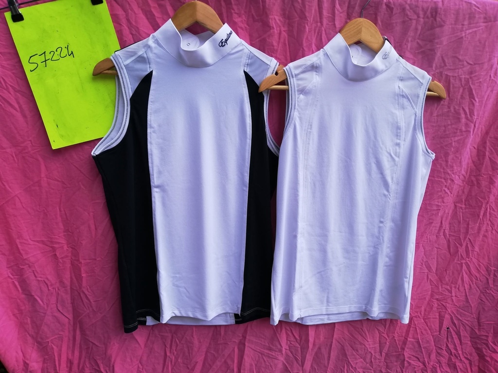 Polo concours Femme Equiline Nena (Blanc / Bleu Marine - XL)