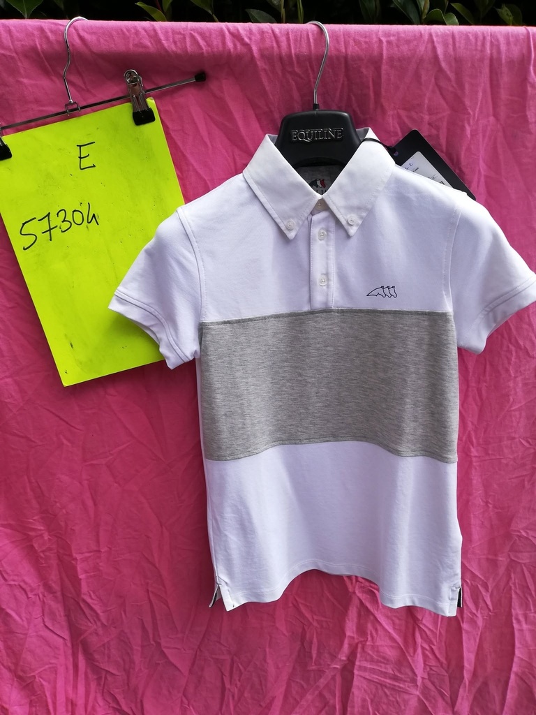 Polo concours garçons Nemo Equiline (Blanc – 10/11 ans)