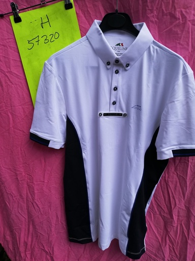 Polo concours Homme Gym Equiline-Blanc-XL