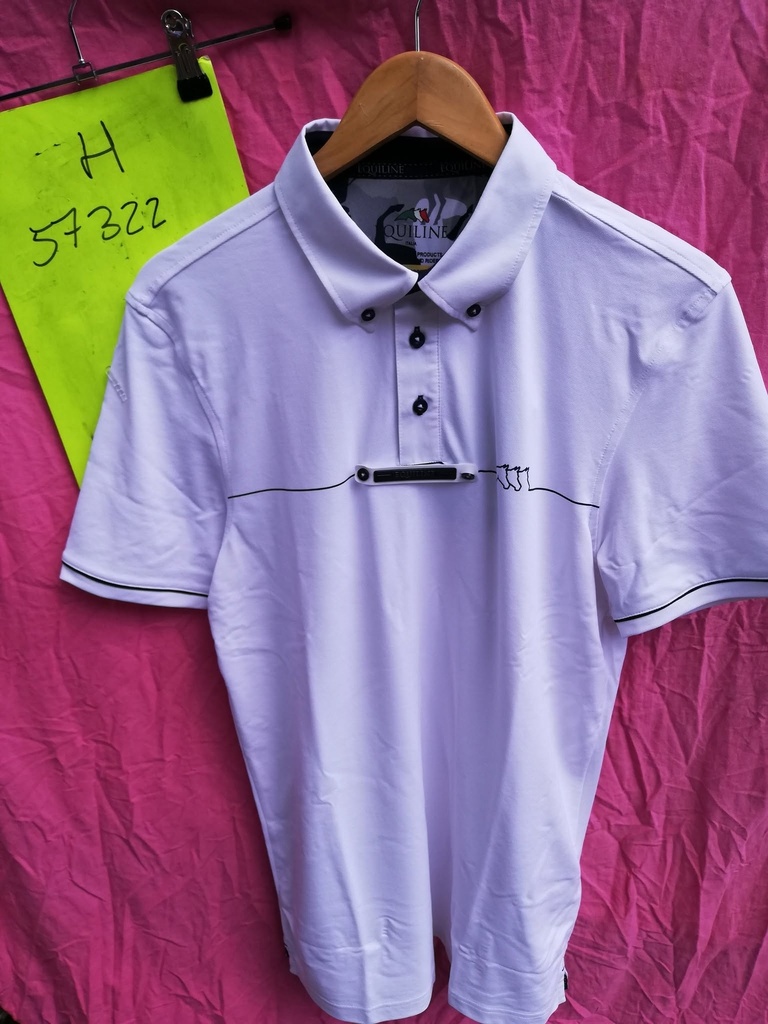 Polo concours Hommes Linden Equiline (Blanc – XL)
