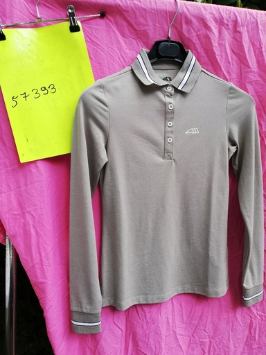 Polo femme Elenoe beige manches courtes Equiline-Beige-XS