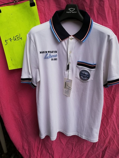 Polo Homme Astra 2012 Version D Piquet Animo (blanc/bleu – 44fr/50it)