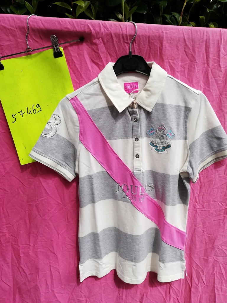 Polo Femme Manches Courtes Liberty Tom Joules (Rose/Gris - 44)