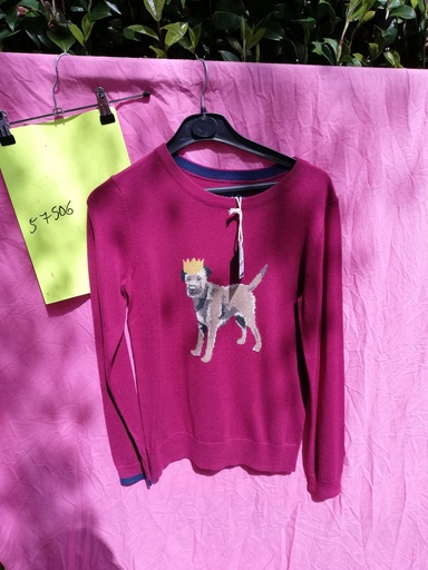 Pull Femme Festive Christmas chien Intarsia Tom Joules (Ruby - 36)