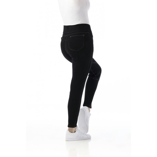 Pantalon EQUITHÈME "Pull-On" noir/blanc 34 femme