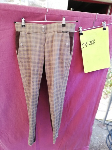 Pantalon hipster horka 38 ecossais beige