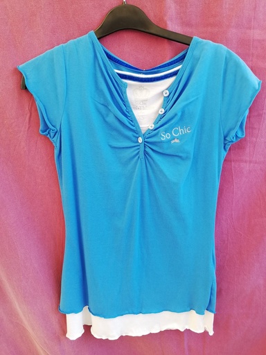 T-shirt et débardeur so chic equitheme XS bleu