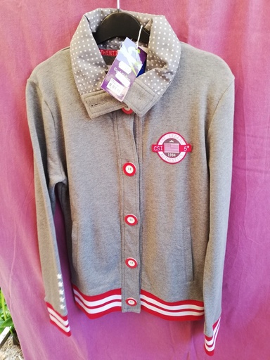 sweat boutons equitheme S gris