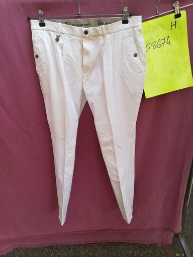 pantalon homme solesmes pinces equiconfort 44 blanc