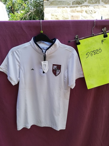 polo concours zippe equitheme S blanc