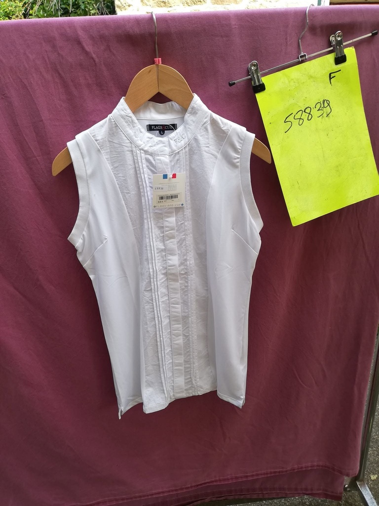 polo sans manches diamantina flags and cup L blanc