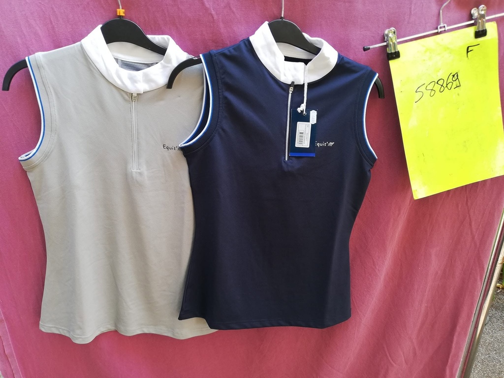 polo concours sans manches mesh equitheme XS navy