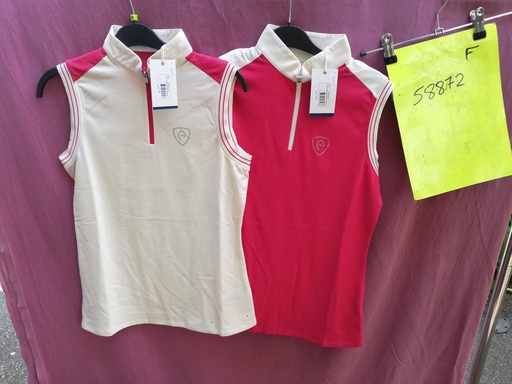 polo concours jersey sans manches equitheme S creme