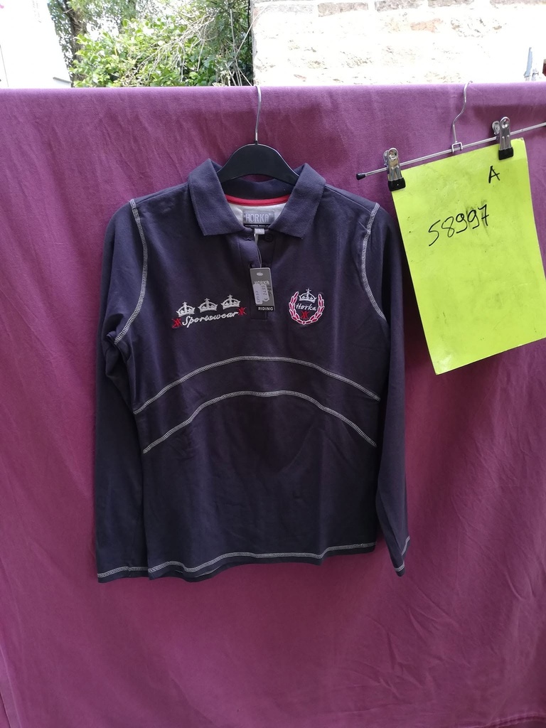 polo manches longues derdy horka S gris