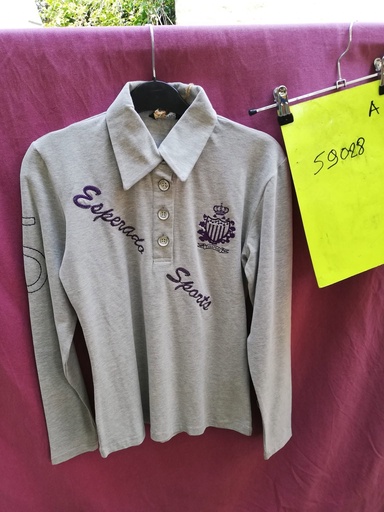 polo manches longues louisa esperado S gris