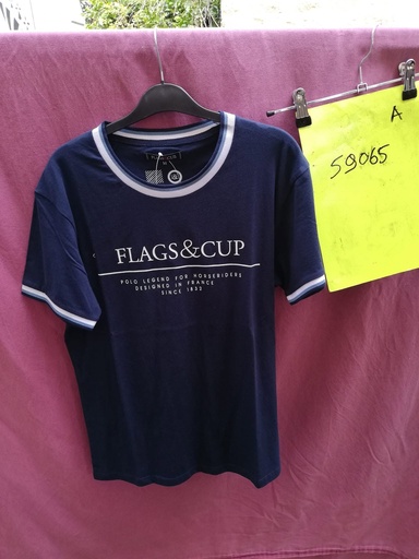 T-shirt prado flags and cup M navy