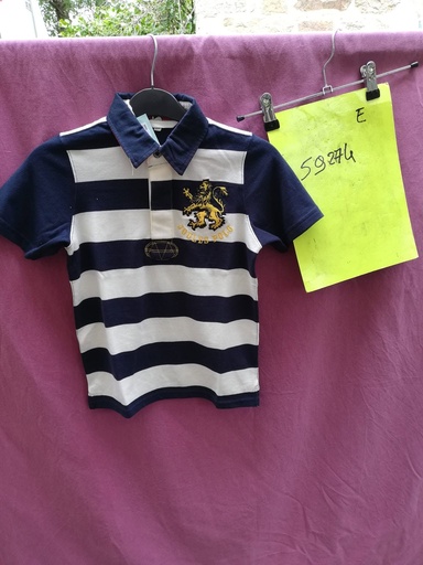 polo garçon joules 7 navy/blanc