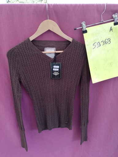 pull torsade 1002 hagg XS marron