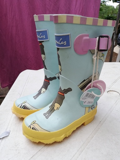 bottes joules ciel/jaune ane 25