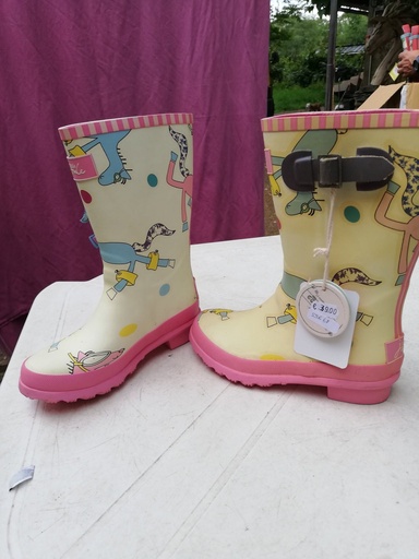 bottes joules rose /blanc 32