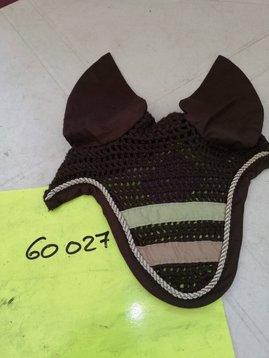 bonnet cheval equitheme stripe choco/pistache poney