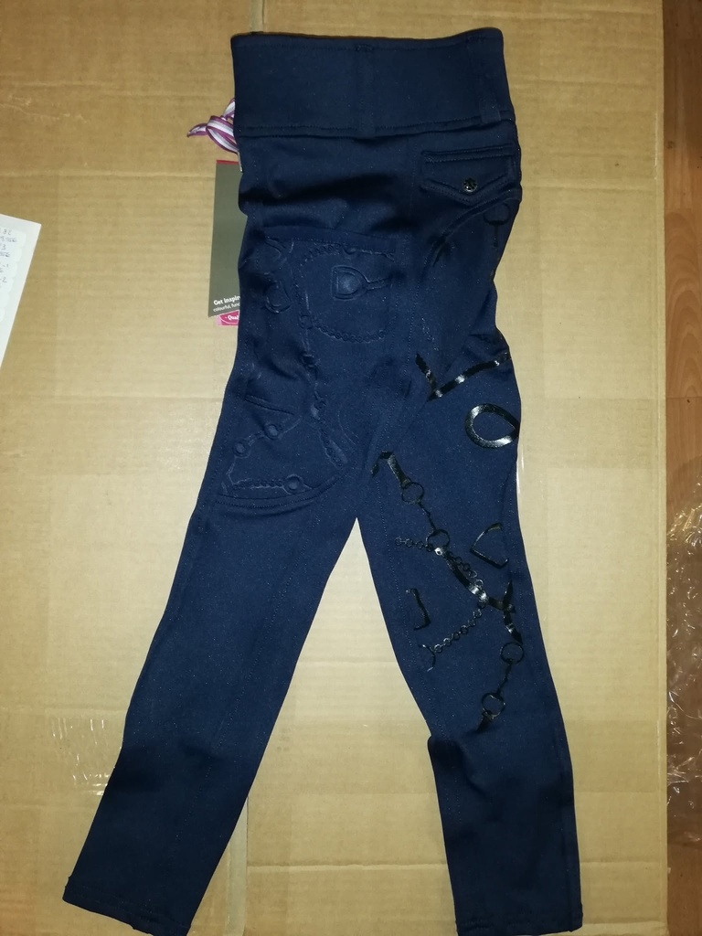 Pantalon Legging d'équitation QHP Sandrine Junior full grip Navy 116