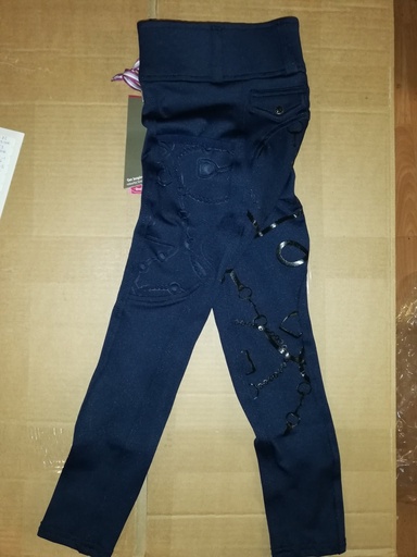 Pantalon Legging d'équitation QHP Sandrine Junior full grip Navy 116