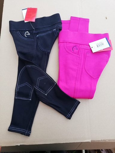 Pantalon EQUITHÈME "Pull-On" noir/blanc 4 ans