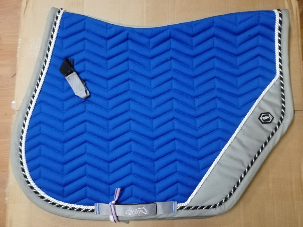 Tapis de selle QHP Shiva Bleu de cobalt/gris Mixte full