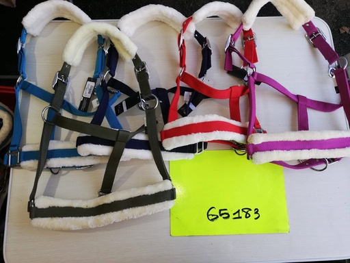 licol doublé mouton HKM rouge cheval