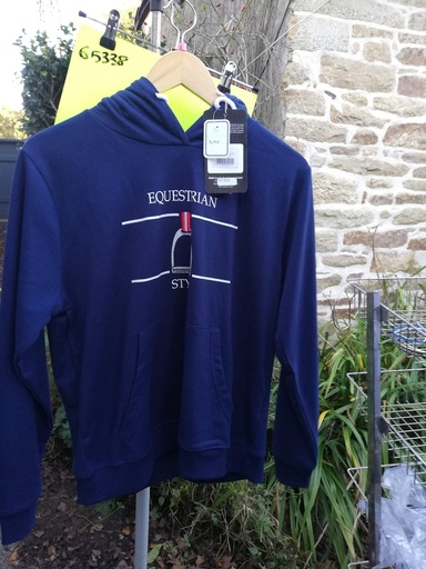sweat capuche HKM marine L