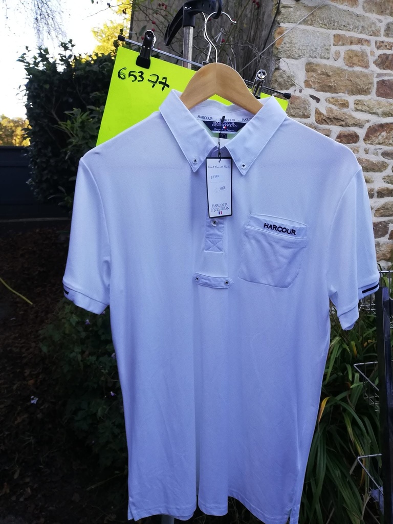 polo concours harcour crystallo blanc homme L