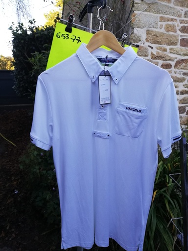 polo concours harcour crystallo blanc homme L