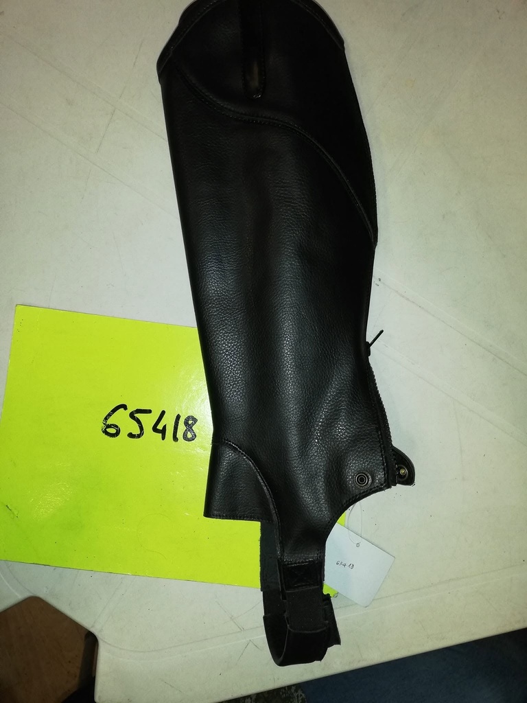 Mini-chaps norton simili cuir haut verni noir XL