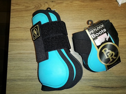 guetres+ proteges boulets BR turquoise poney