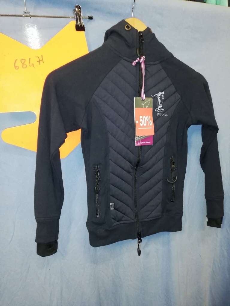 blouson sweat capuche QHP bo marine 117/128 /8ans