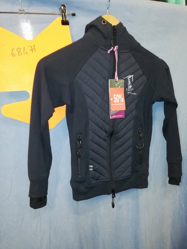 blouson sweat capuche QHP bo marine 117/128 /8ans