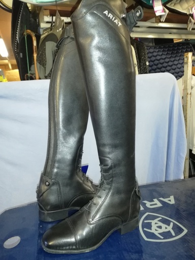 bottes cuir lacets ariat palisade noir 37,5 XS haut (hauteur 48/ tour 30cm)
