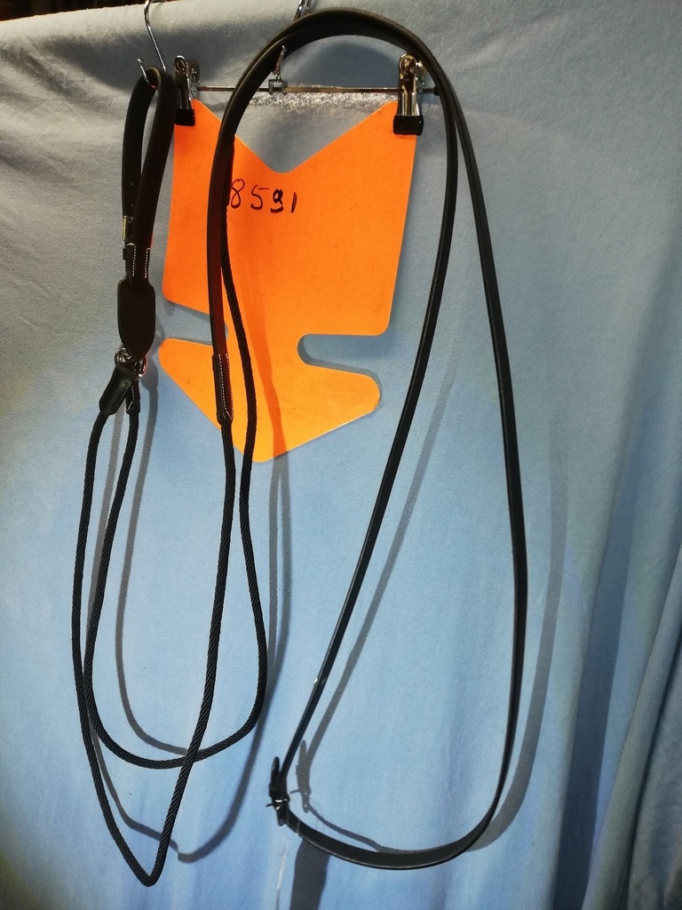 renes allemandes cuir/corde HFI noir CHEVAL