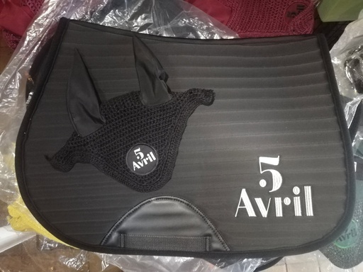 Tapis 5 avril noir + bonnet poney/cob (1à8 court) 9 à17 mi long)