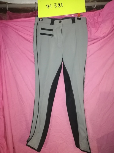 pantalon Equitheme wild dove gris/noir fond peau femme 38