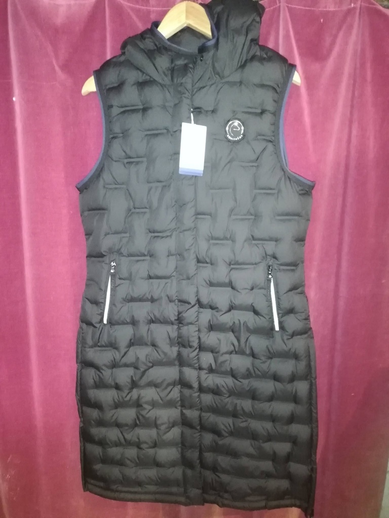 blouson veste matelassée longue sans manches equitheme navina noir M