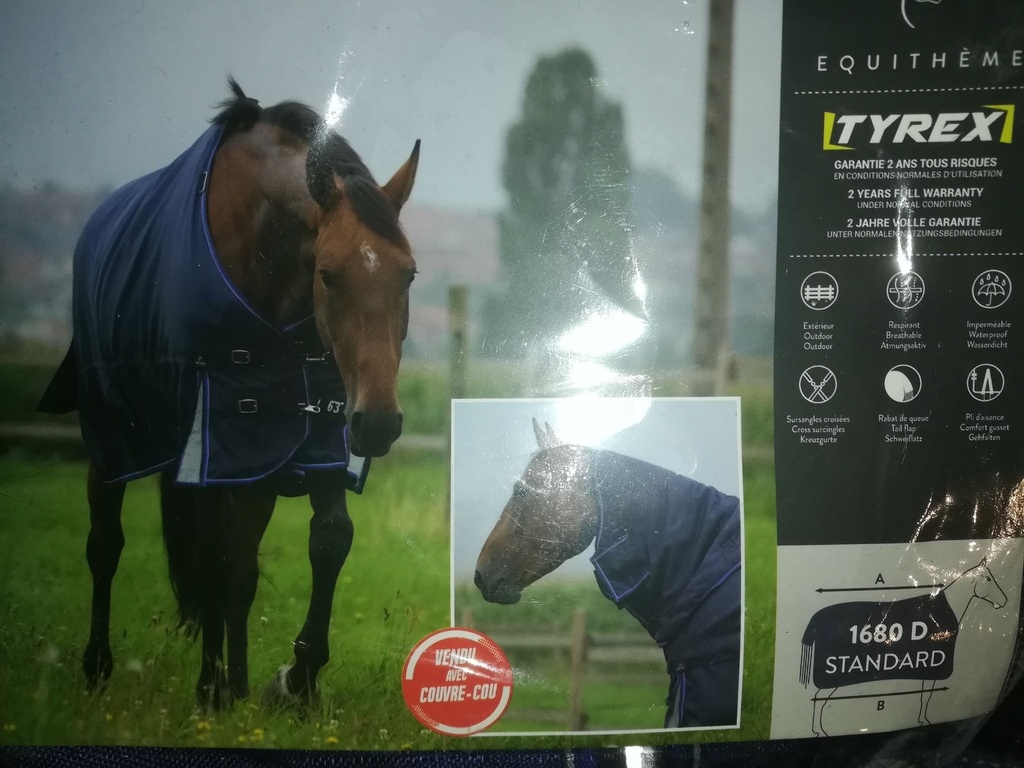 couverture imper + cou amovible equitheme 1680d 220gr marine 125