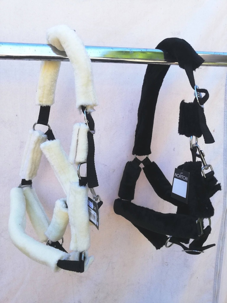 Licol NORTON "Full mouton synthétique" rouge/ecru cheval