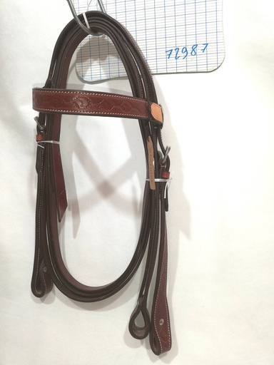 bridon western + renes westride marron cheval