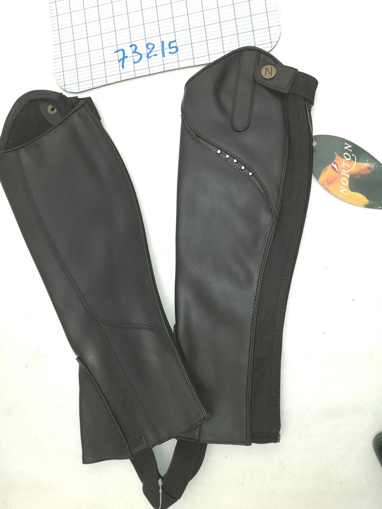 Mini-chaps norton simili cuir bright strass