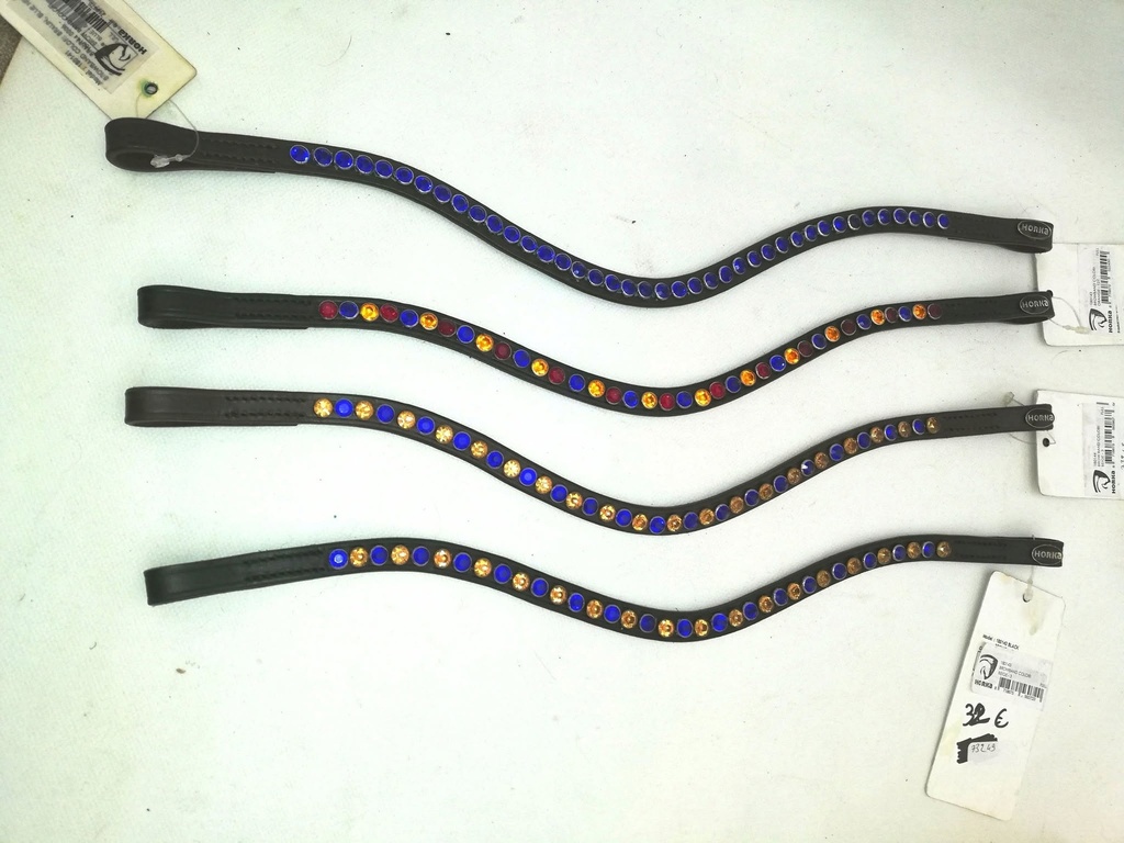 frontal horka gros strass cuir cheval