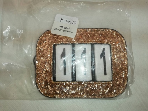 porte numero de depart paillettes doré horka