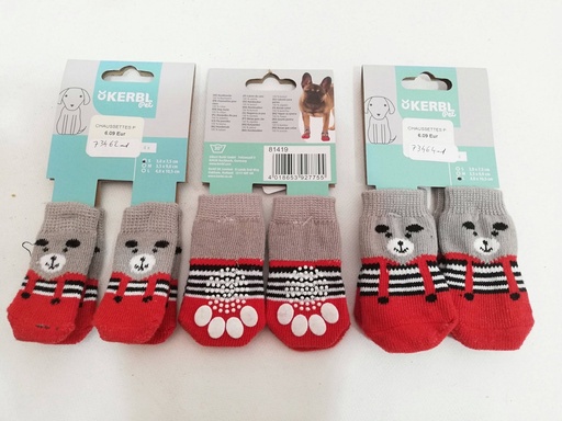 chaussettes pour chiens kerbl L (4/10,5cm) x4