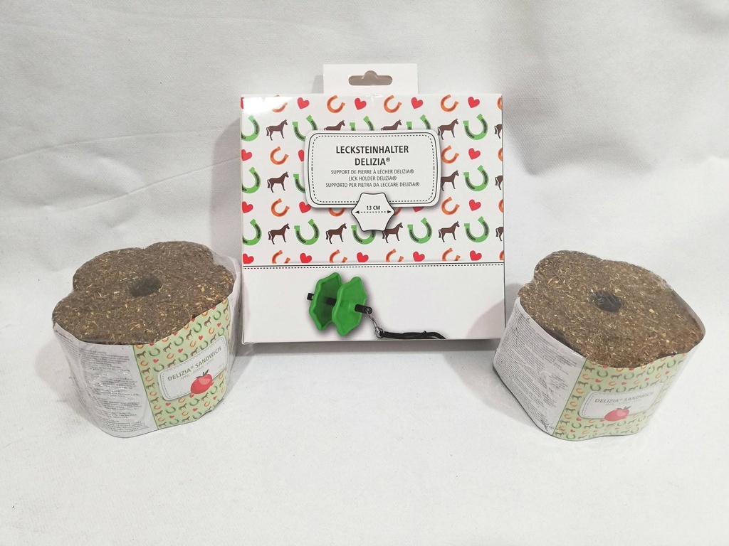 support friandise delizia kerbl + 2 friandises pomme
